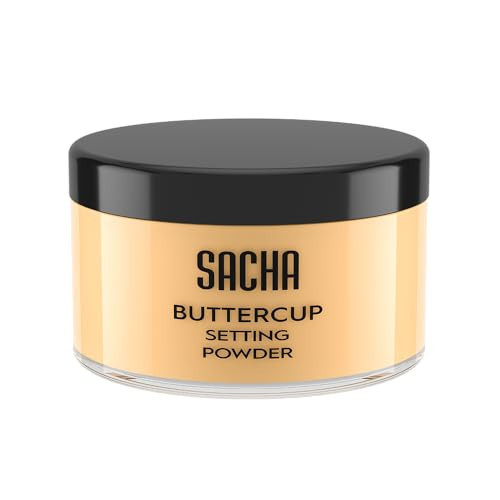Sacha BUTTERCUP Setting Powder. No Ashy Flashback. Blurs Fine Lines and Pores. Loose, Translucent Face Powder to Set Makeup Foundation or Concealer. For Medium to Dark Skin Tones, 1.75 oz. | Amazon (US)