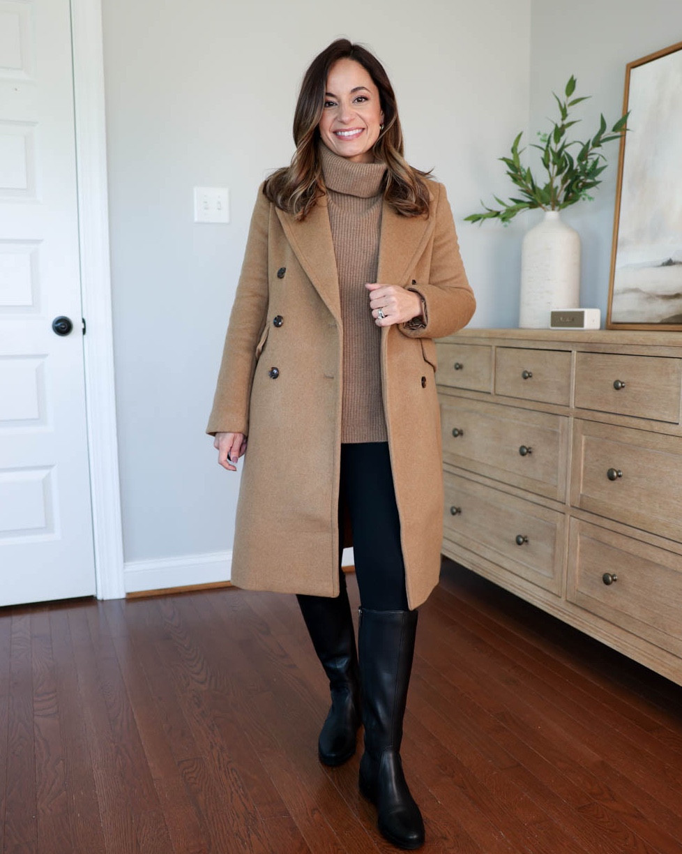 Petite-friendly casual turtleneck sweaters for winter!

Outfit 1:
Tan sweater (Quince): xs
Leggings (Aerie): xs short
Coat (BR Factory): petite xxs
Duo Haltham Boots: size up 1/2 size if in between sizes | 14.1” shaft height in petite with nine calf circumferences. I personally wear the 35cm calf option.

Outfit 2:
Sweater (j.crew): xxs
Jeans (Madewell): 24 standard (10 3/4” rise, 29” inseam - petite sizing has a 10.5” rise and a 27” inseam). The wide-leg jean from Madewell works for me in petite and standard. I’m wearing standard sizing here. I love them because the denim is thick and holds you in but still has comfortable stretch.
Belt (j.crew): xs
Boots (tts)

Outfit 3:
Sweater (aritzia): xxs
Jeans (madewell): 24 standard - 10 3/4” rise, 29” inseam (petite has a 10.5” rise and a 27” inseam).
Coat (j.crew): petite 00 - tts, unlined lightweight coat
Belt (j.crew): xs
Shoes (j.crew): tts

My measurements for reference: I’m 4’10” and 105lbs. My bust, waist, and hip measurement is 32”, 24”, and 36”.

#LTKgrwm #LTKSaleAlert #LTKPetite