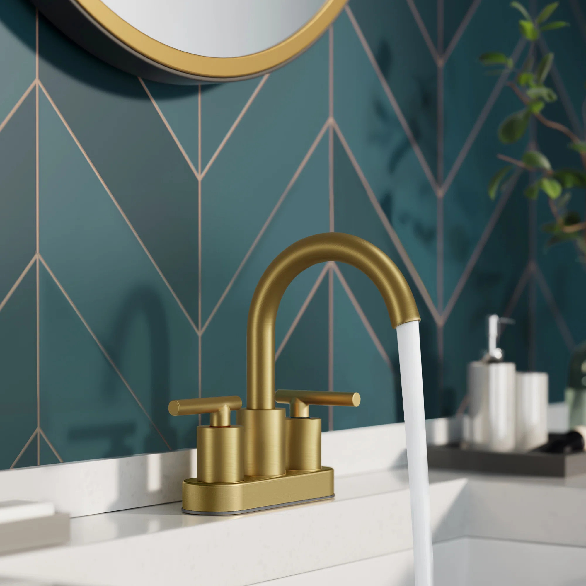 Celestine Centerset Bathroom Faucet with Drain Assembly, 2-handle Bathroom Sink Faucet WB-39035G | Wayfair North America