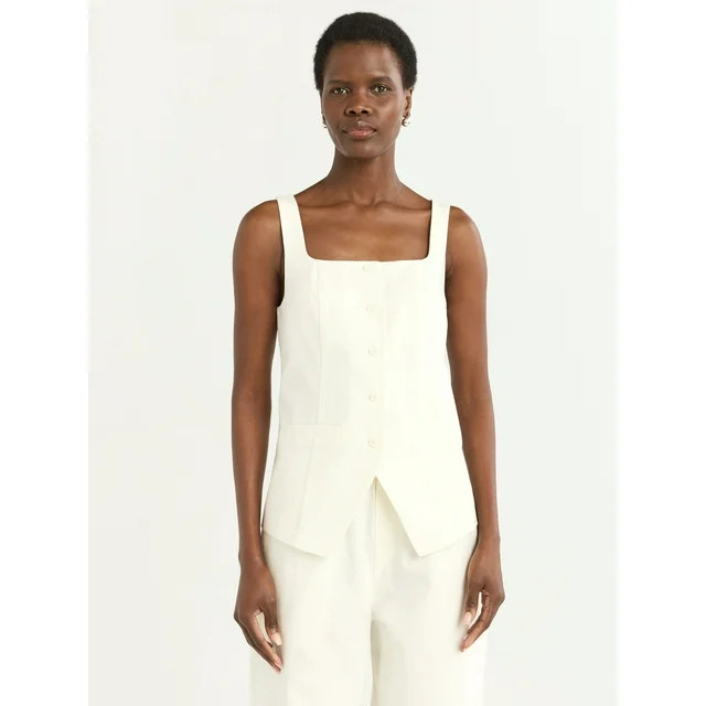 Scoop Women's and Women's Plus Linen Blend Longline Vest, Sizes XS-4X | Walmart (US)