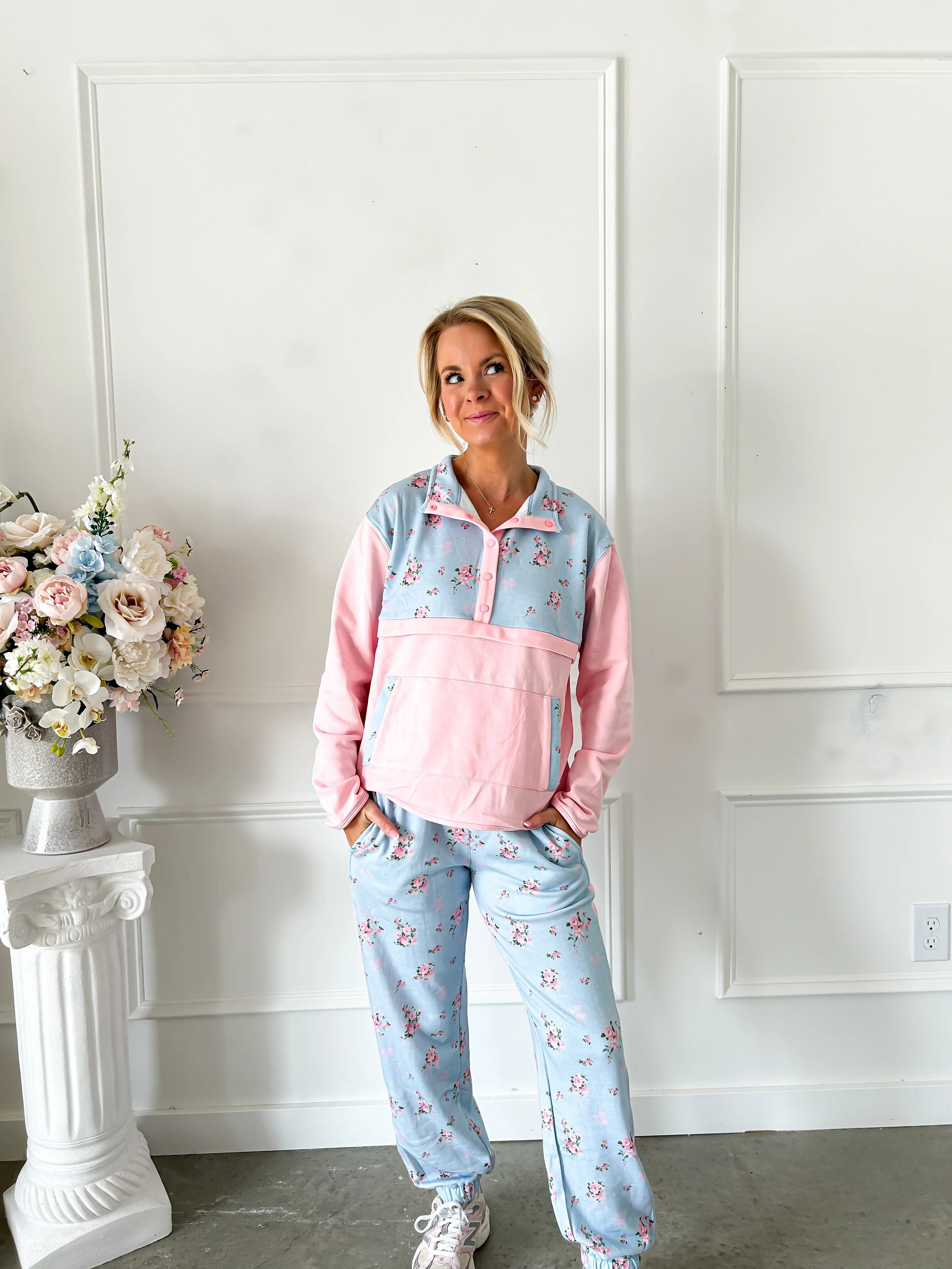 Cozy In Color Pink & Blue Jogger Set | Flourish in Frills