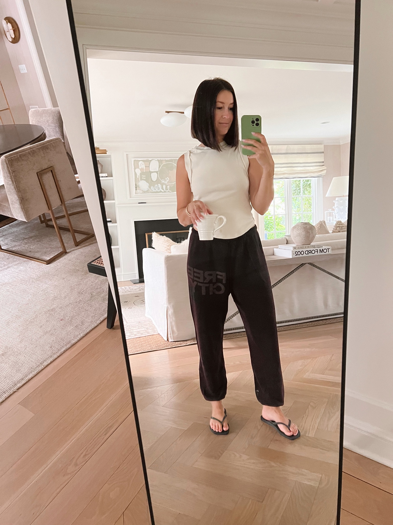 School dropoff ootd 
Tank - medium 
Sweats - large 
Flip flops - tts 

#LTKunder100 #LTKSeasonal