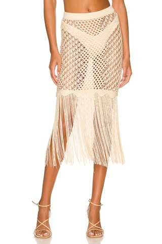 Camila Coelho Ipanema Crochet Skirt in Ivory from Revolve.com | Revolve Clothing (Global)