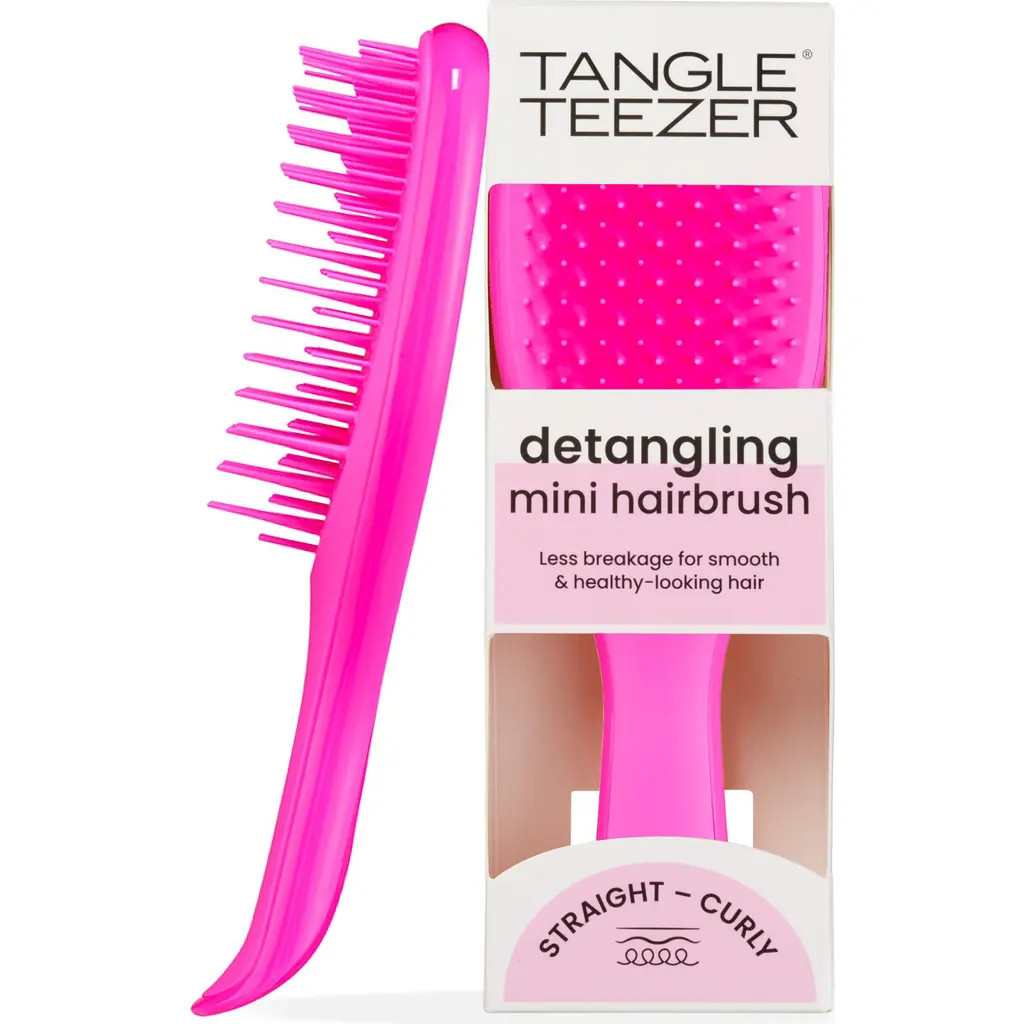 Tangle Teezer Mini Ultimate Detangling Hairbrush in Runway Pink at Nordstrom | Nordstrom