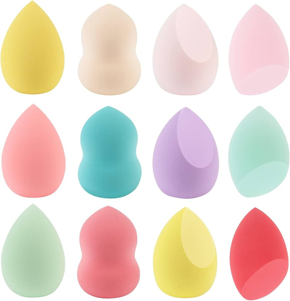 12PC Makeup Sponge Beauty Blender: WUZUN Make Up Sponges Set For Face Dry & Wet Use For Powder, C... | Amazon (US)