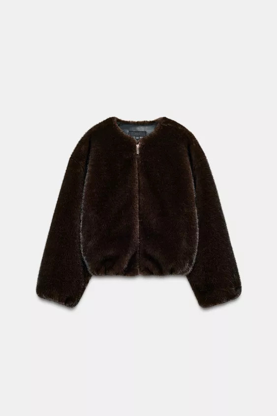 FAUX FUR BOMBER JACKET | Zara UK