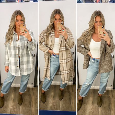 Jackets - 50% off! Wearing a large in all of them, available in lengths and more colors 
Jeans - sized down (8) have some stretch, stay tts in non stretch 

#LTKSeasonal #LTKsalealert #LTKstyletip