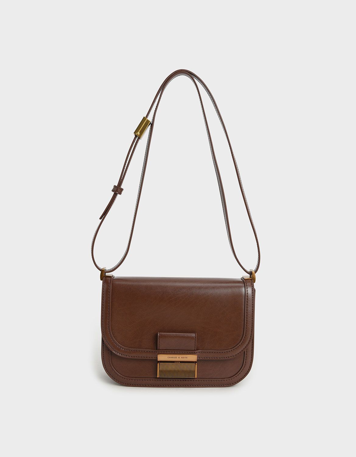 Metallic Push-Lock Crossbody Bag | Charles & Keith (UK)