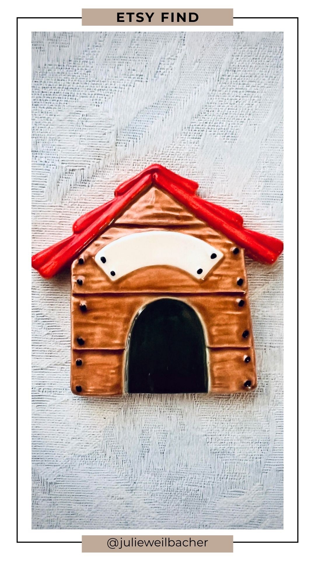This hand-painted ceramic doghouse tile is pure joy. 🐶 Whimsical, playful, and totally unexpected ... perfect for dog lovers, pet parents, and anyone who appreciates art with a sense of humor. 

Use it in a mosaic, mixed media project, spring craft, or as a small piece of wall art that makes people smile. It’s one of those finds that feels personal, charming, and impossible not to love. 🐩

For mosaic tips, tutorials, inspiration, and so much more please visit my YouTube channel: YouTube.com/julieweilbacher and follow @julieweilbacher on Instagram.

#doglover #petdecor #handmadefinds #springdecor #homedecorideas #giftideas #dogmom #etsy #mosaic #petcrafts #dogcrafts

#LTKHome