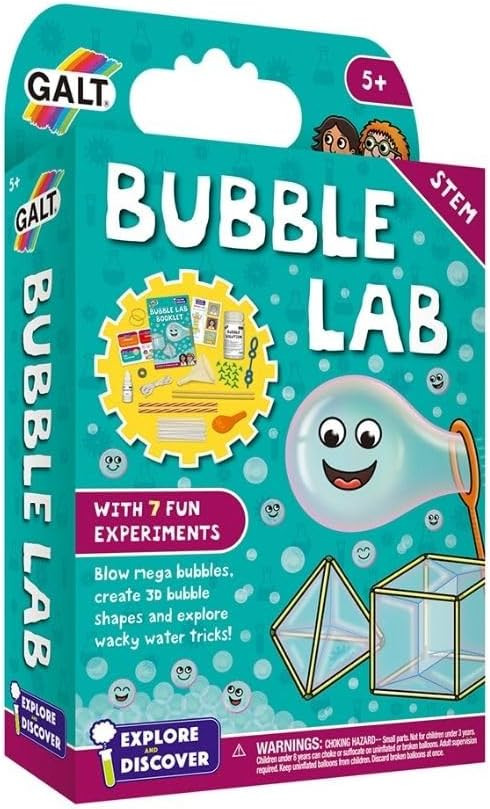 GALT Bubble Lab – Kids Science Kit with 7 Fun Experiments, Wand & More | Amazon (UK)