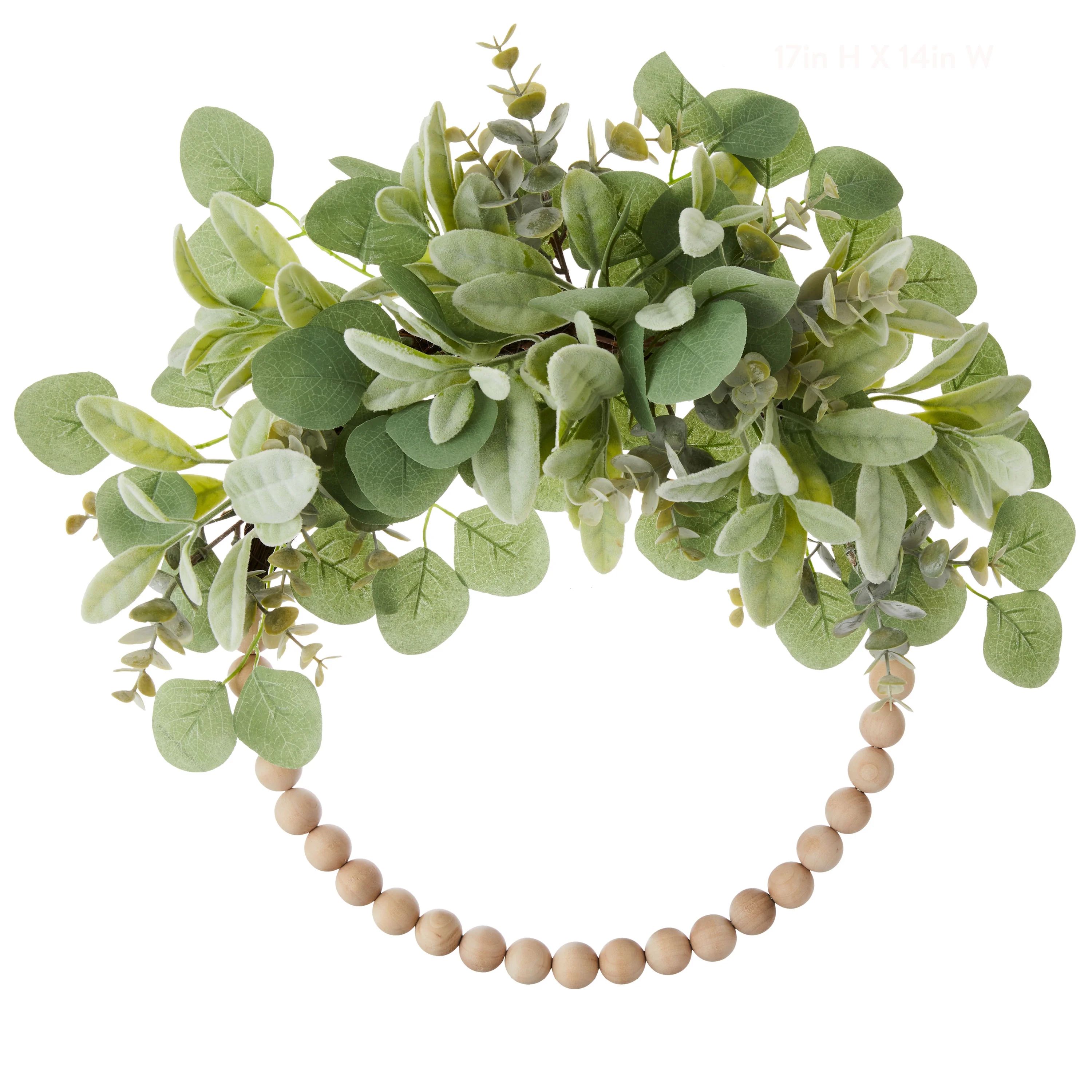 Harvest Beaded Wreath with Sage & Lamb's Ear Foliage, 20", by Way To Celebrate | Walmart (US)