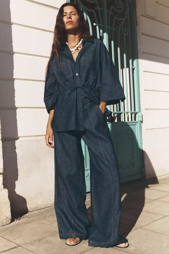 LINEN DRAWSTRING SHIRT | Zara US