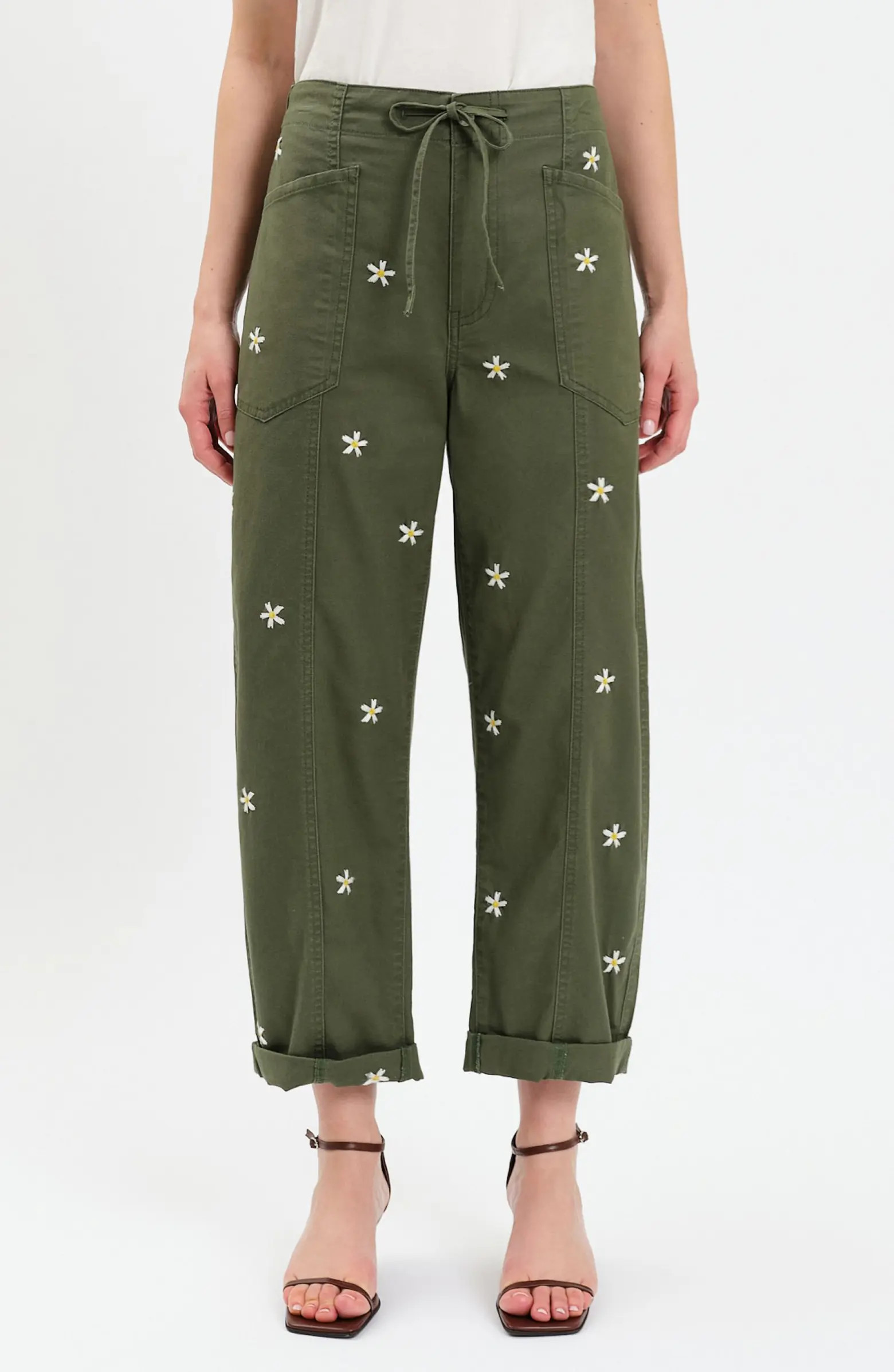 DAZE Villa Embroidered Cuffed Drawstring Pants | Nordstrom | Nordstrom