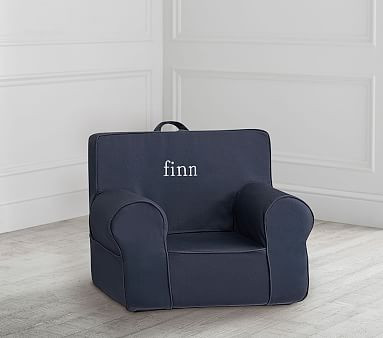 My First Dark Blue Twill Anywhere Chair® | Pottery Barn Kids