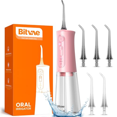 Bitvae Water Dental Flosser Teeth Picks, Cordless Portable Oral Irrigator, Powerful and Rechargeable Oral Irrigator, Brace Care, IPX7 Waterproof Water Dental Picks for Cleaning, Quartz Pink | Amazon (US)