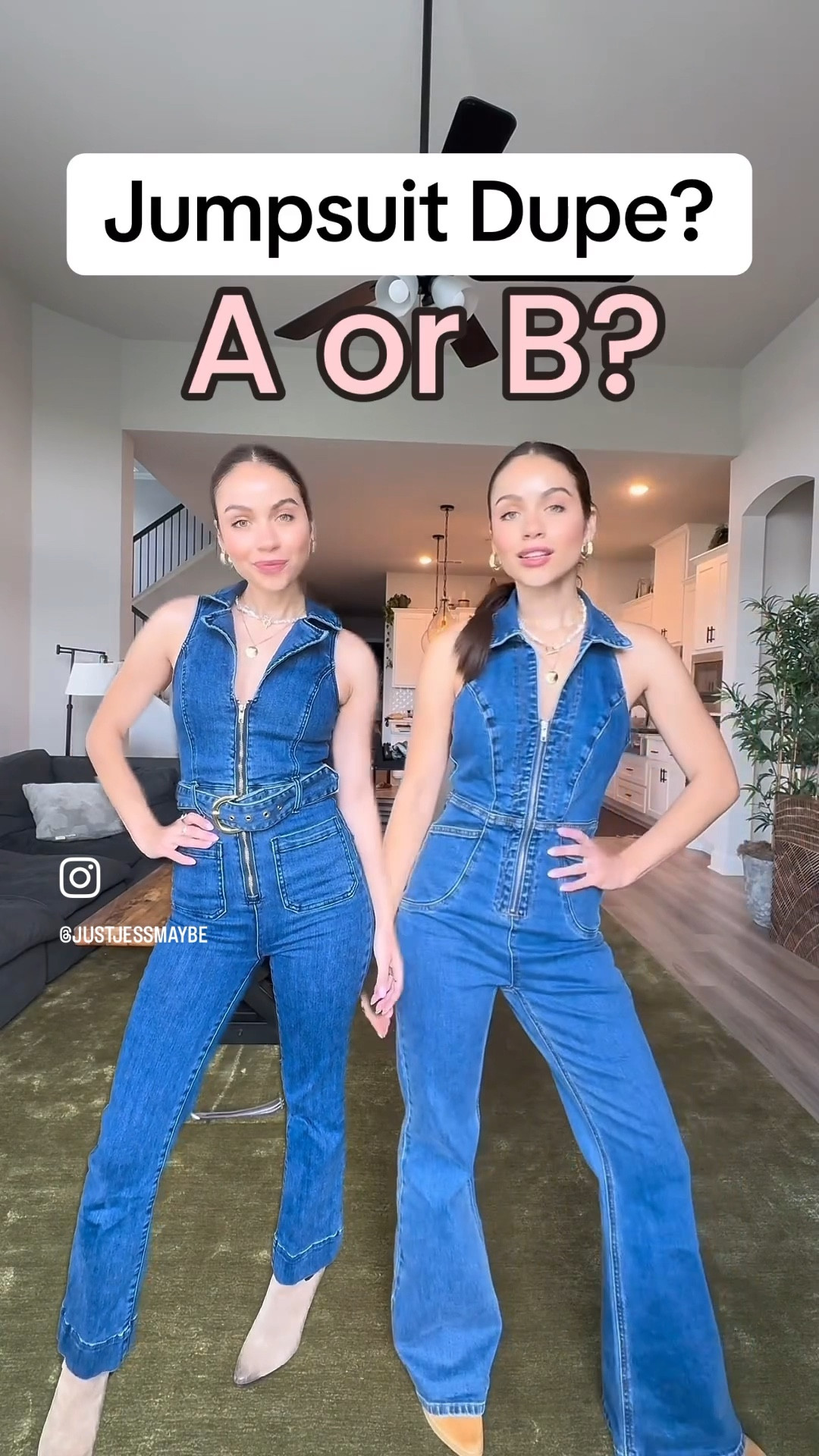 Denim JumpsuIt Dupe is B 👖 did you get it? 

#LTKStyleTip #LTKVideo
