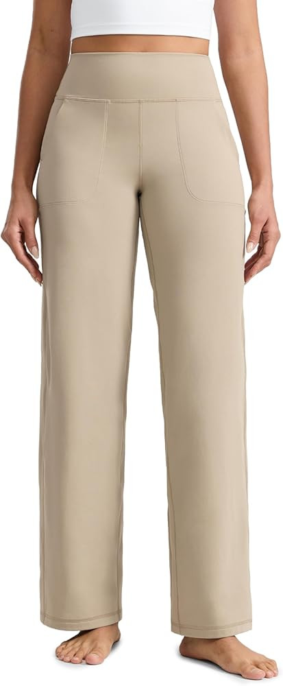 CRZ YOGA Butterlift Wide Leg Pants Pockets 29"/31"/33" - High Waisted Yoga Lounge Buttery Soft Co... | Amazon (US)
