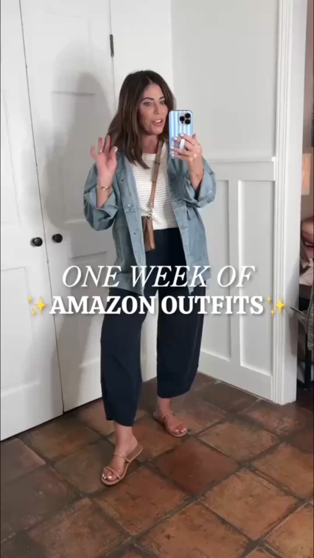 One week of Amazon outfits / most of these pieces are a look for less. They’re all great quality and some of my favorites.

All of these pieces have been worn on repeat. They are all so versatile and comfy. 

The look for less Leo pants (navy, and orange) -I sized down to a small

I’m wearing my true size medium, and the rest of the pants and a size 8 in the barrel jeans 

Denim jacket is a true oversized fit. I am wearing a medium. 
Cargo vest is a medium 
Look for less oversized V-neck T size large 
Crochet sweater vest size medium 
Cropped crewneck T -size medium 

Long sleeve denim shirt is from Walmart. I am wearing a size medium.

#LTKOver40 #LTKMidsize #LTKgrwm
