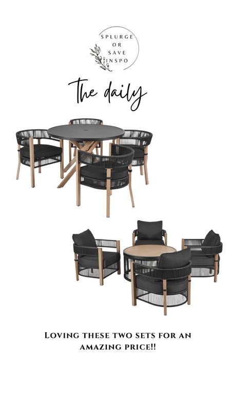 Patio sets. Conversation patio set. Patio chairs. Outdoor lounge chairs. Patio dining set. Patio dining table with chairs. Black patio furniture.

#LTKfamily #LTKhome #LTKSale