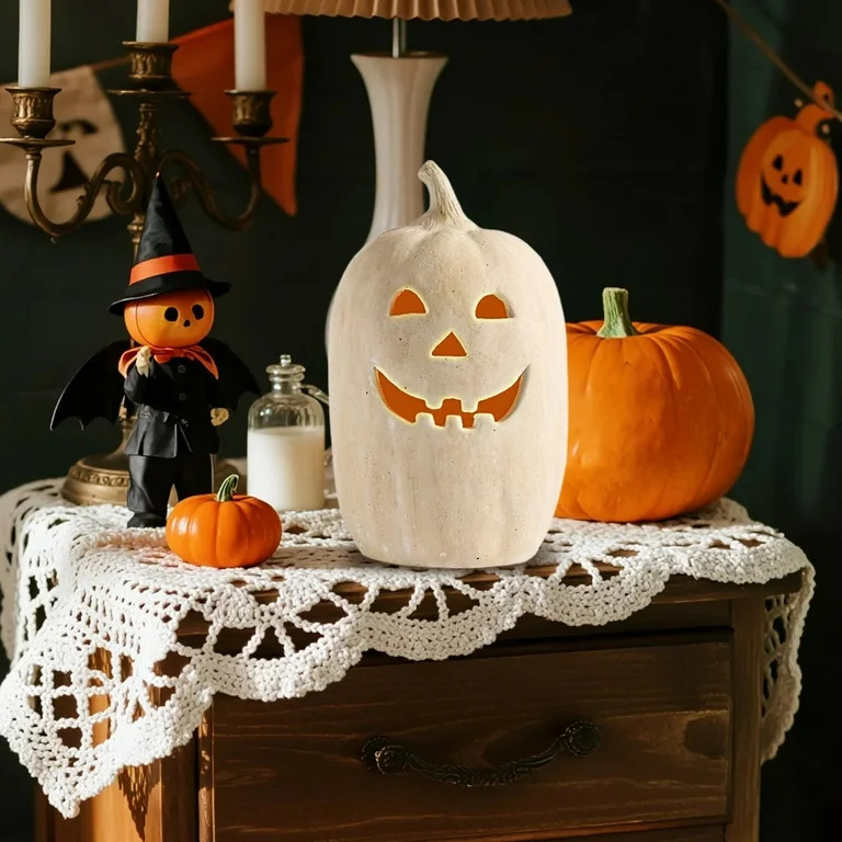 Hallowmas Handcrafted Jack-O'-Lantern - Artisanal Halloween Decor with Hand-Carved Details | Kiln... | Walmart (US)