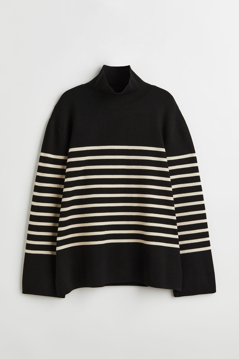 H & M - Mock Turtleneck Sweater - Black | H&M (US + CA)