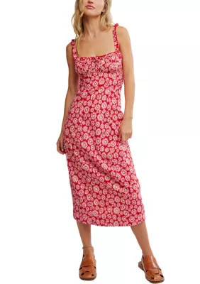 Free People Women's Lucinda Printed Midi Dress, Large | Belk