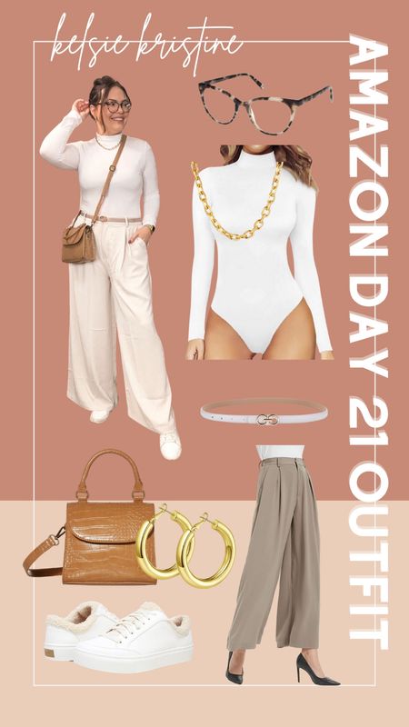 Amazon outfit idea. Amazon fashion, work outfit idea from amazon / bodysuit / midsize style / workwear outfit 

#LTKunder100 #LTKstyletip