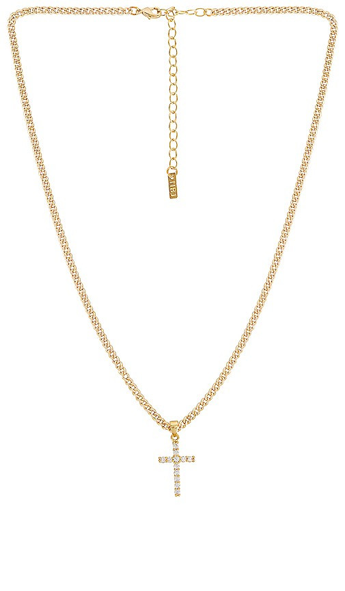 Natalie B Jewelry Korsa Cross Necklace in Metallic Gold. | Revolve Clothing (Global)