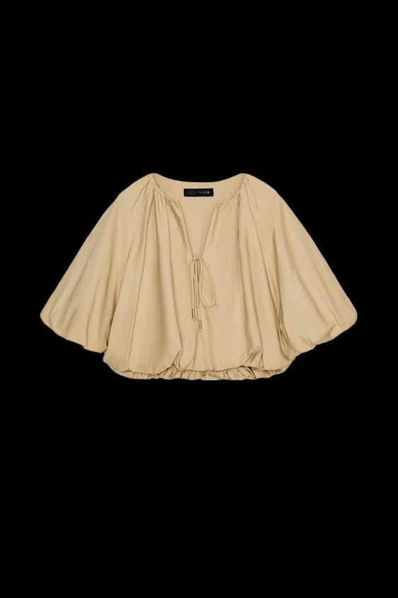 BALLOON POPLIN TOP | Zara US