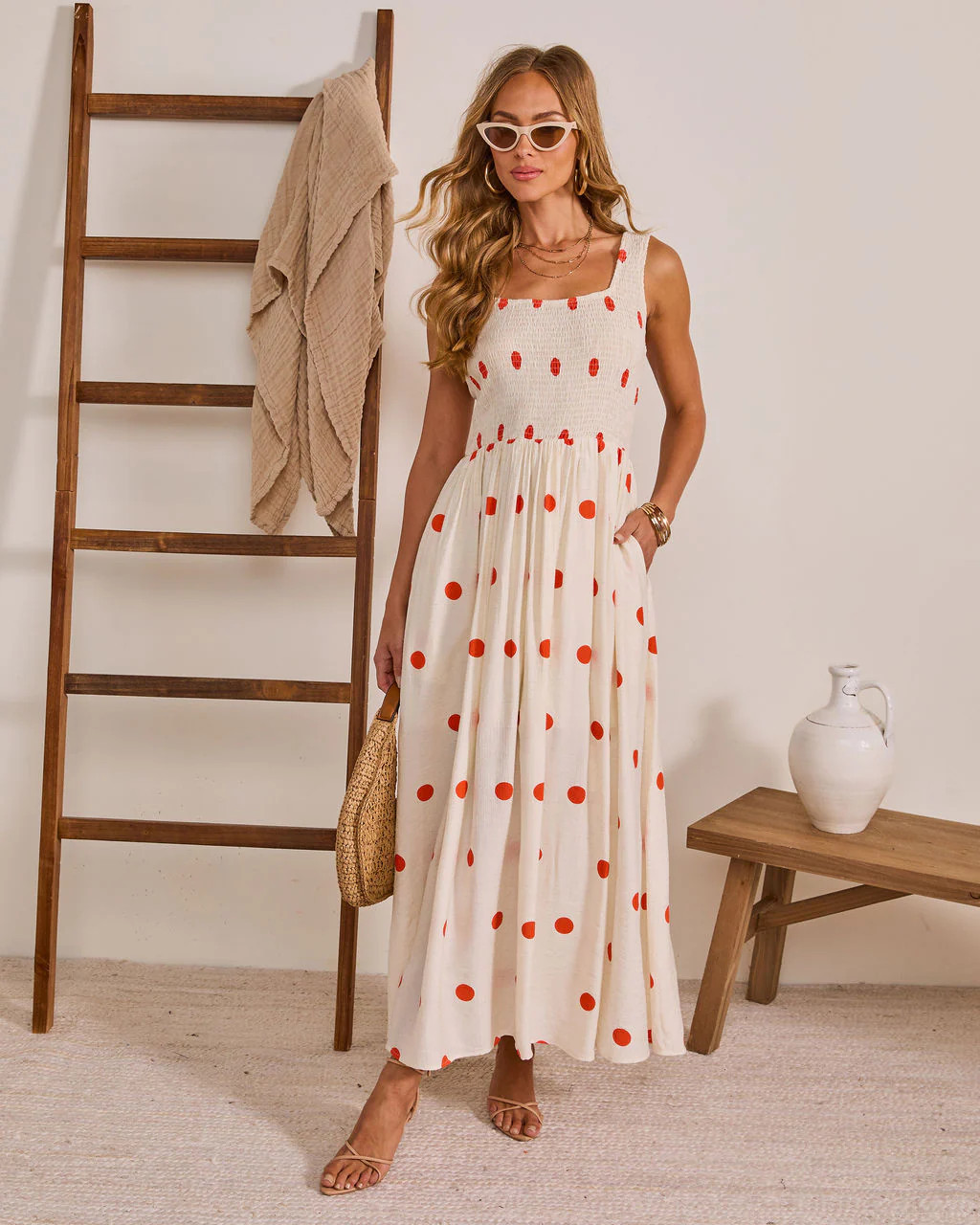 Retro Daydream Polka Dot Maxi Dress | VICI