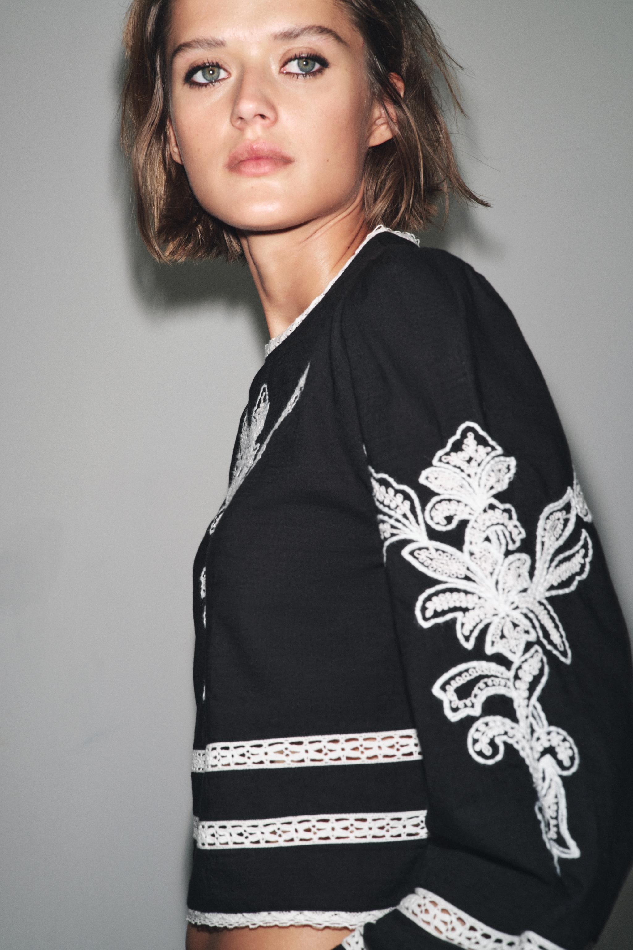ZW COLLECTION EMBROIDERED BLOUSE | Zara US