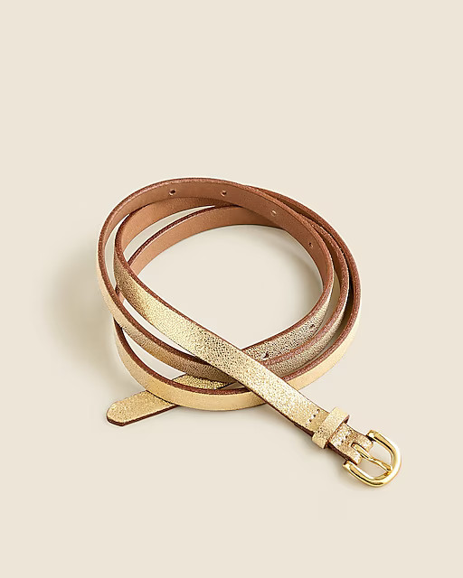 Skinny metallic Italian leather belt | J. Crew US