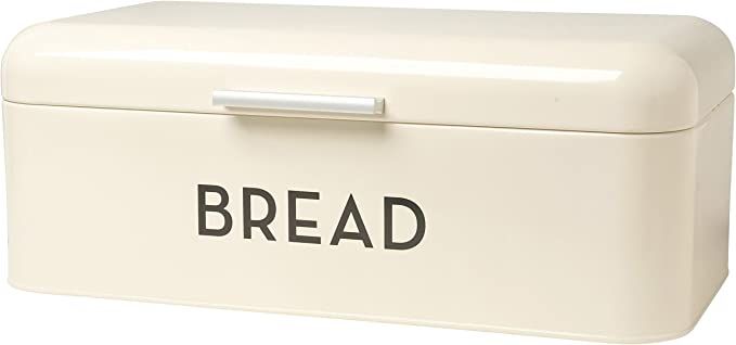 Now Designs Metal Bread Storage Bin Flip Top Lid, Ivory, 16x9x6.5 inches | Amazon (US)