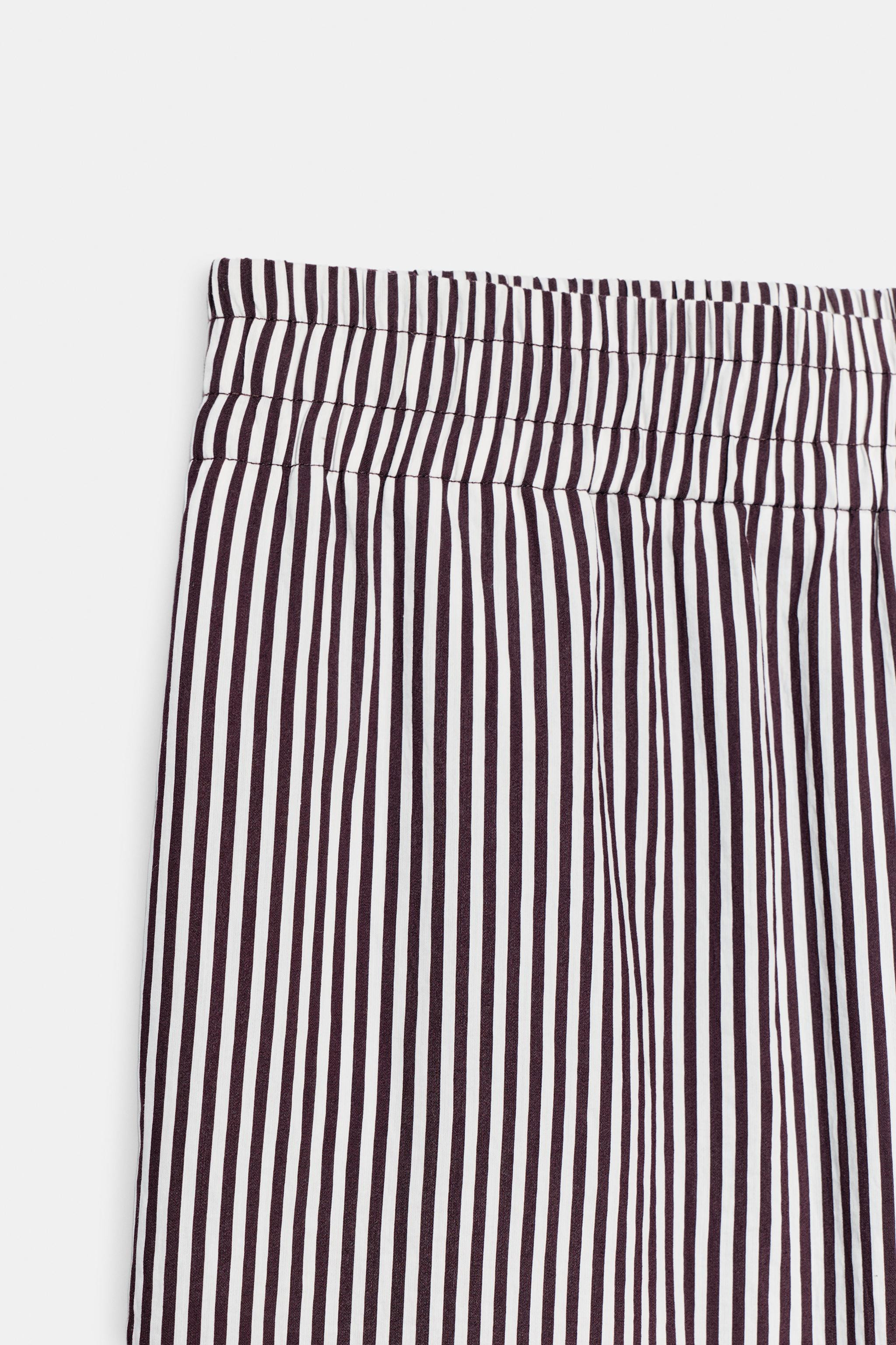 STRIPED WIDE LEG PANTS | Zara US