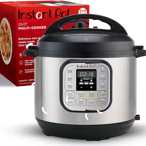 Instant Pot - Duo 7-in-1 Mini Electric Pressure Cooker, Slow & Rice Cooker, Steamer, Sauté, Yogurt Maker, 3-Qt Stainless S - Stainless Steel | Best Buy U.S.