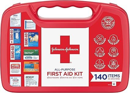 Johnson & Johnson All-Purpose Portable Compact First Aid Kit for Minor Cuts, Scrapes, Sprains & B... | Amazon (US)