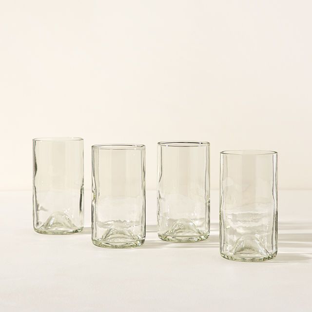 Wine Bottle Drinking Glasses - Set of 4 | Recycled Drinking Glass | UncommonGoods