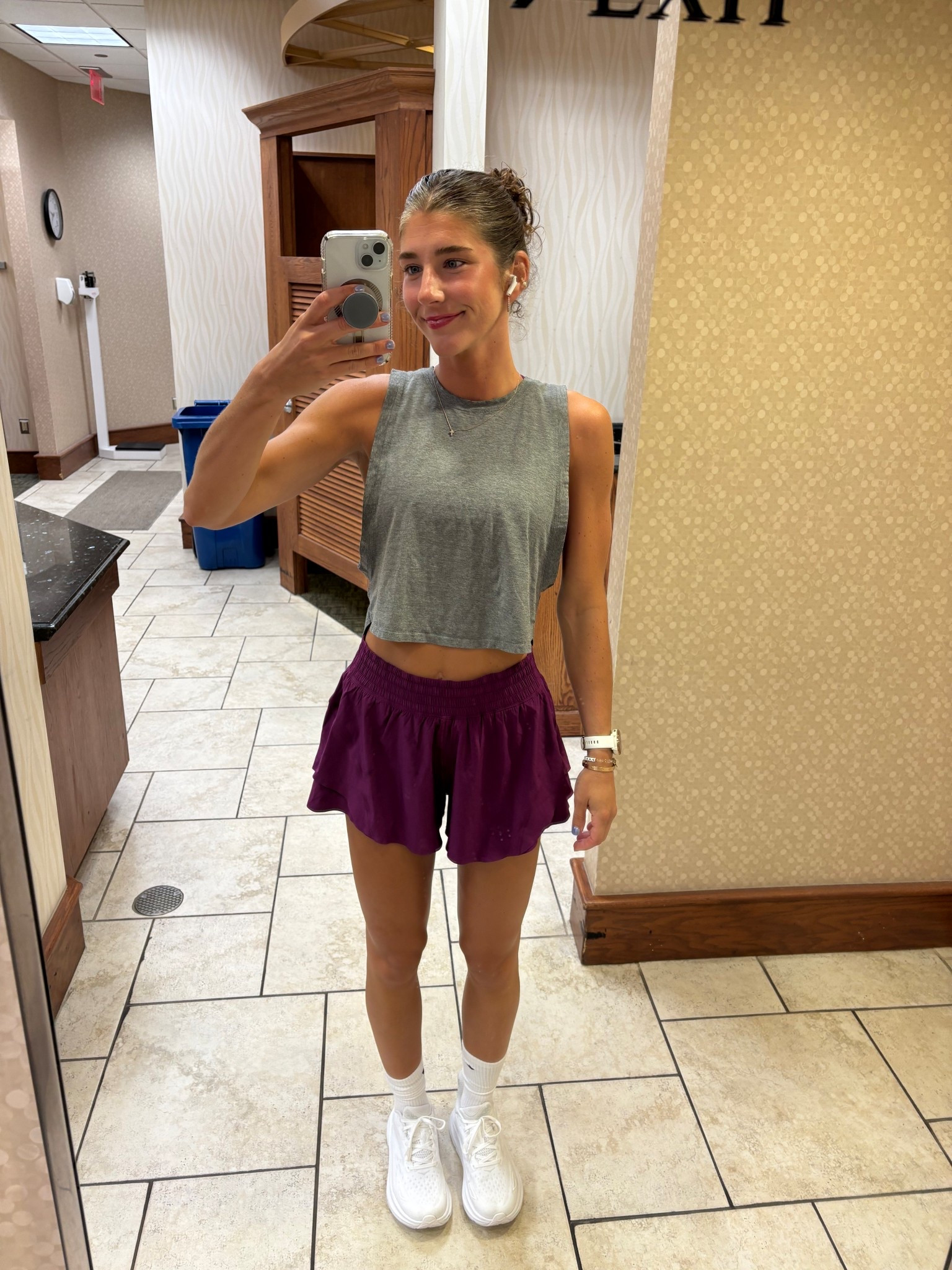 My favorite workout tanks from Amazon that you all ask me about often! They're kind of an in-between of regular/cropped length. Paired with my favorite lulu🍋 shorts + sports bra! They're out of this color, but I linked the exact sports bra+ shorts I wear.

#LTKFindsUnder50 #LTKActive