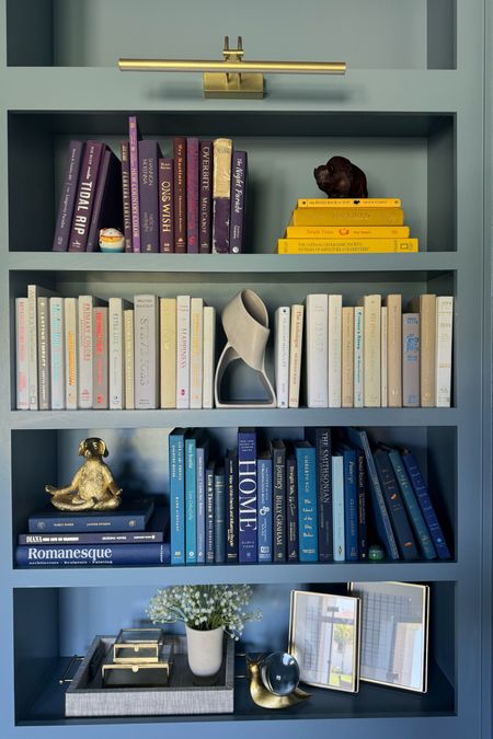 Bookshelf styling - picture light, home decor 

#LTKHome