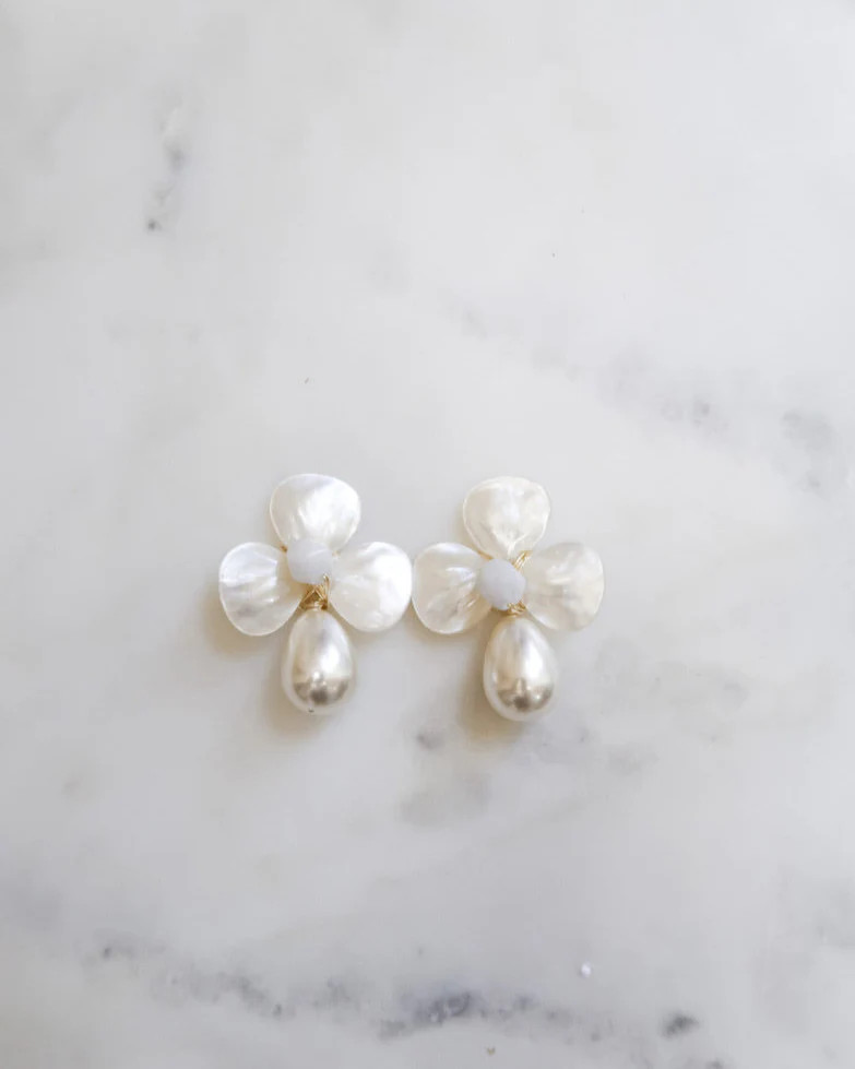 The Matilda Floral Earrings in Aquamarine | SJ Bailey Co.