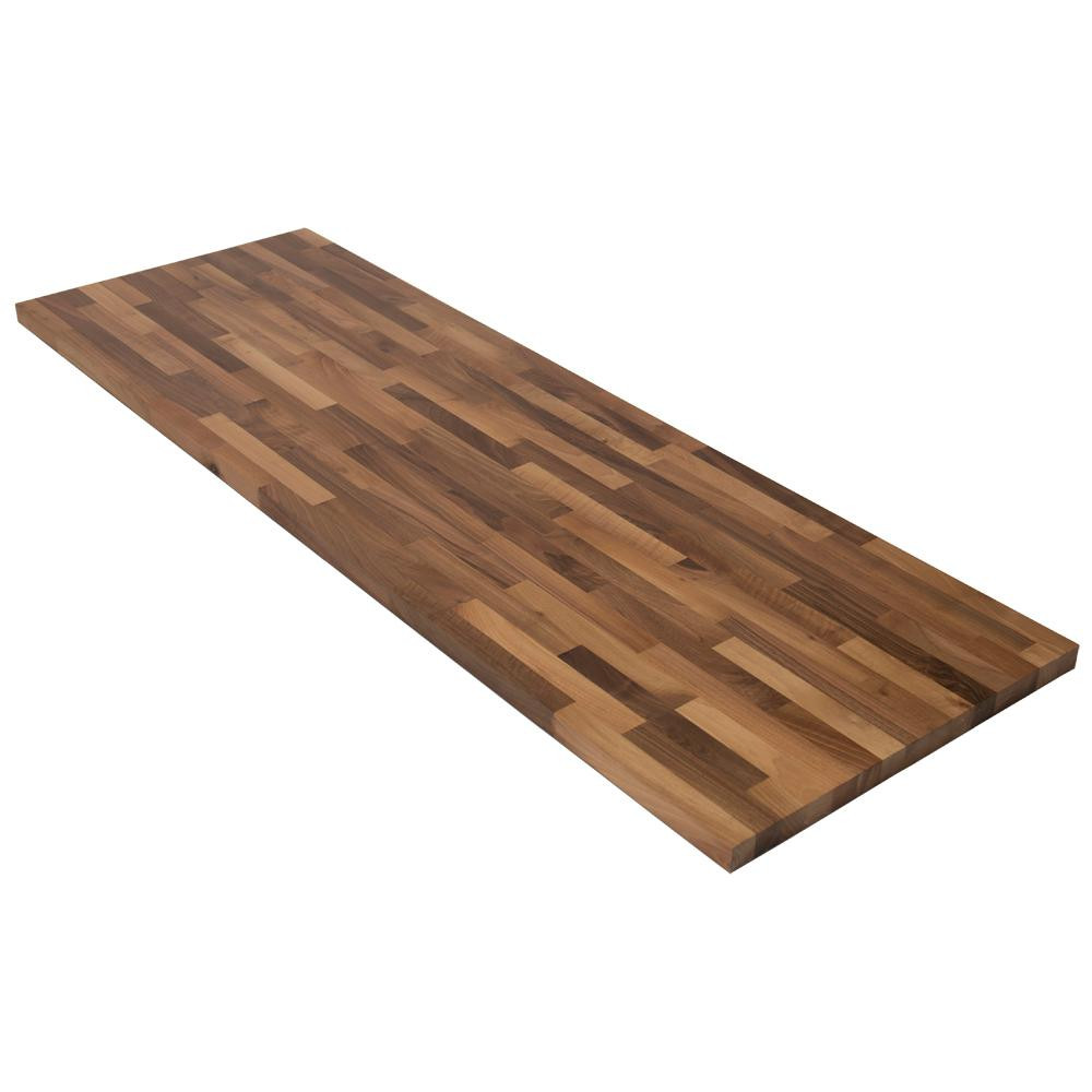 6 ft. 2 in. L x 3 ft. 3 in. D x 1.5 in. T Island Butcher Block Countertop in Unfinished European ... | The Home Depot