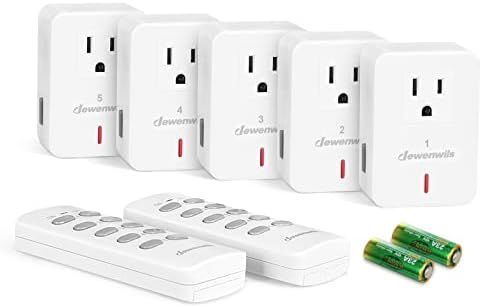 DEWENWILS Remote Control Outlet Plug Wireless On Off Power Switch, Programmable Remote Light Swit... | Amazon (US)