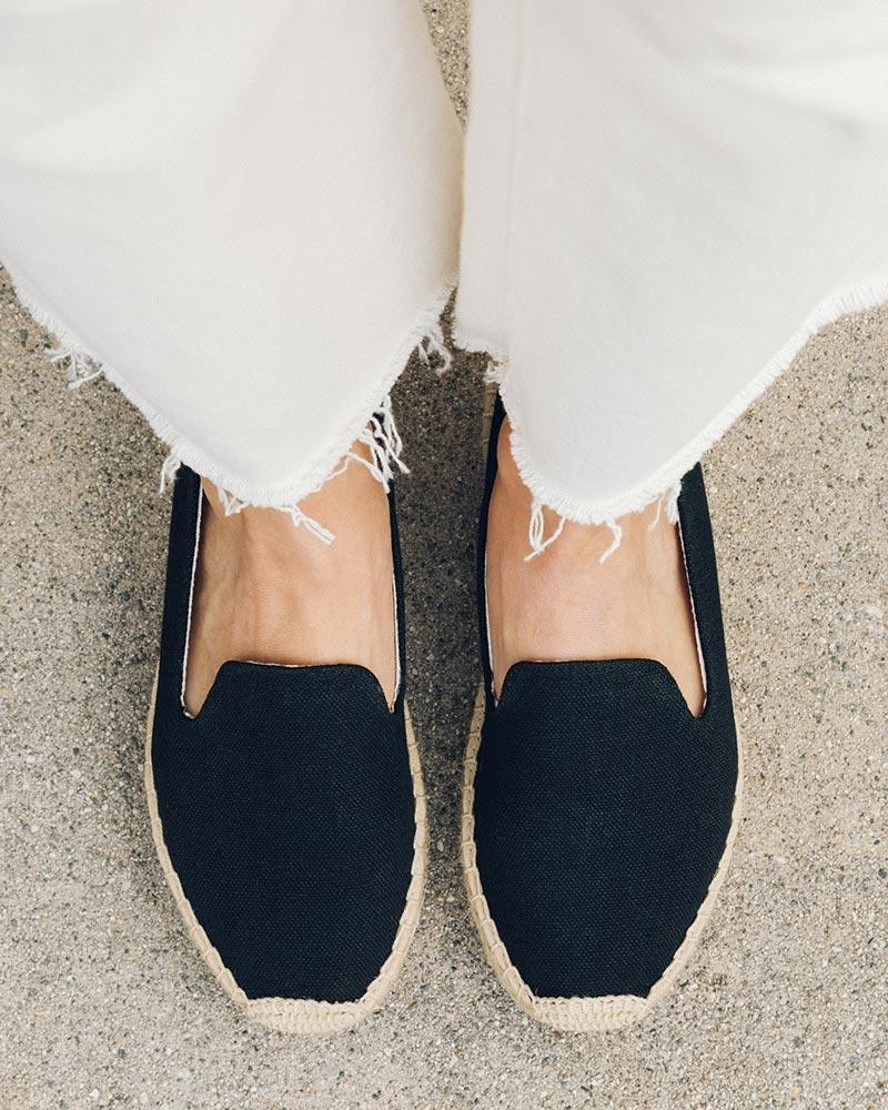 Canvas Platform Smoking Slipper | Soludos