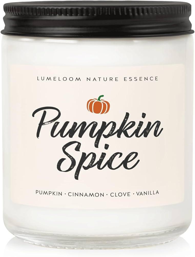 Amazon.com: LUMELOOM Fall Candles, Pumpkin Candle -9oz Aromatherapy Pumpkin Scented Soy Wax Candl... | Amazon (US)
