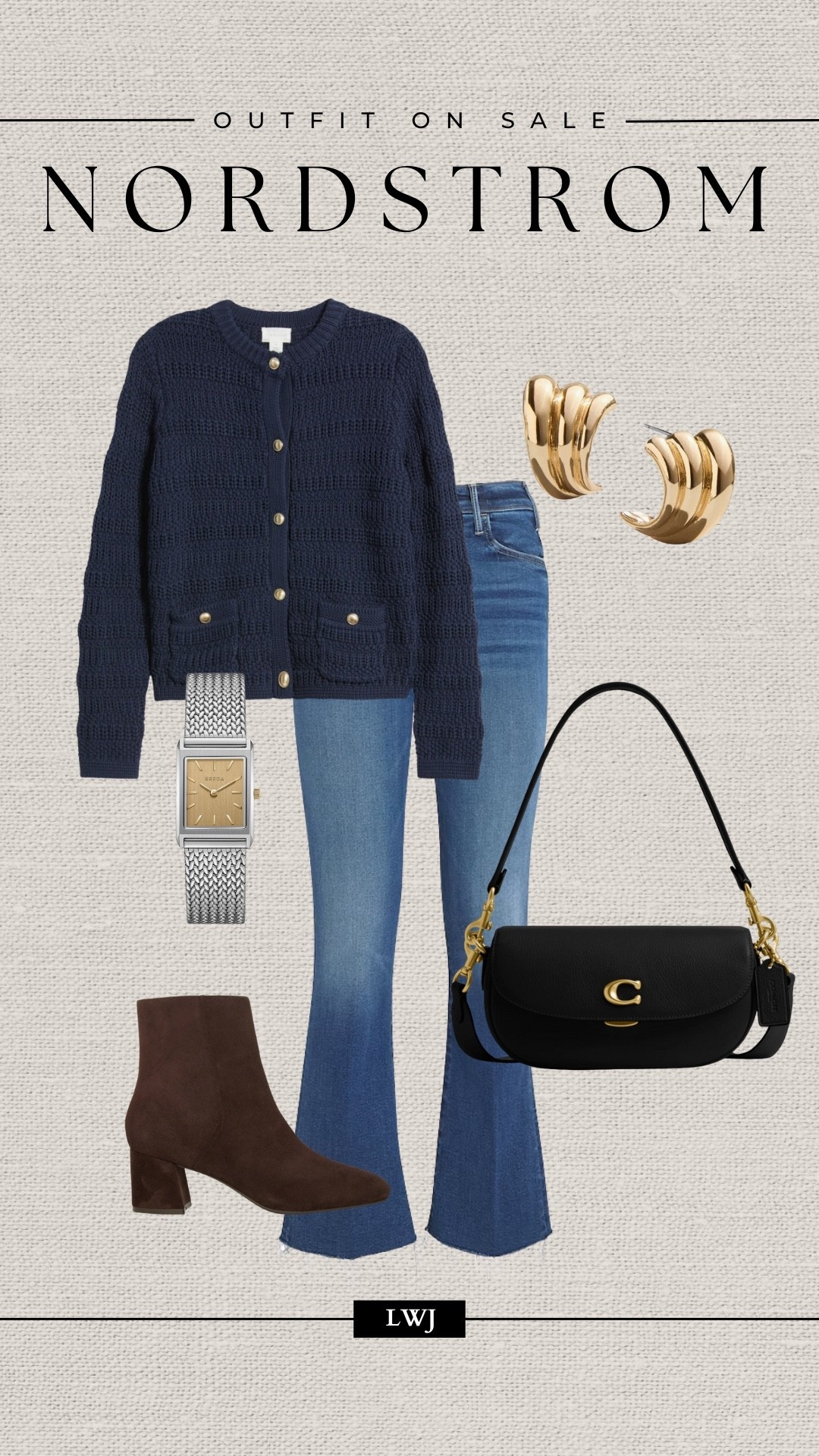 Nordstrom outfit on sale 

Navy cardigan / jeans / waterproof boots / watch / coach purse / gold earrings / Nordstrom anniversary sale / nsale

#LTKStyleTip #LTKSaleAlert
