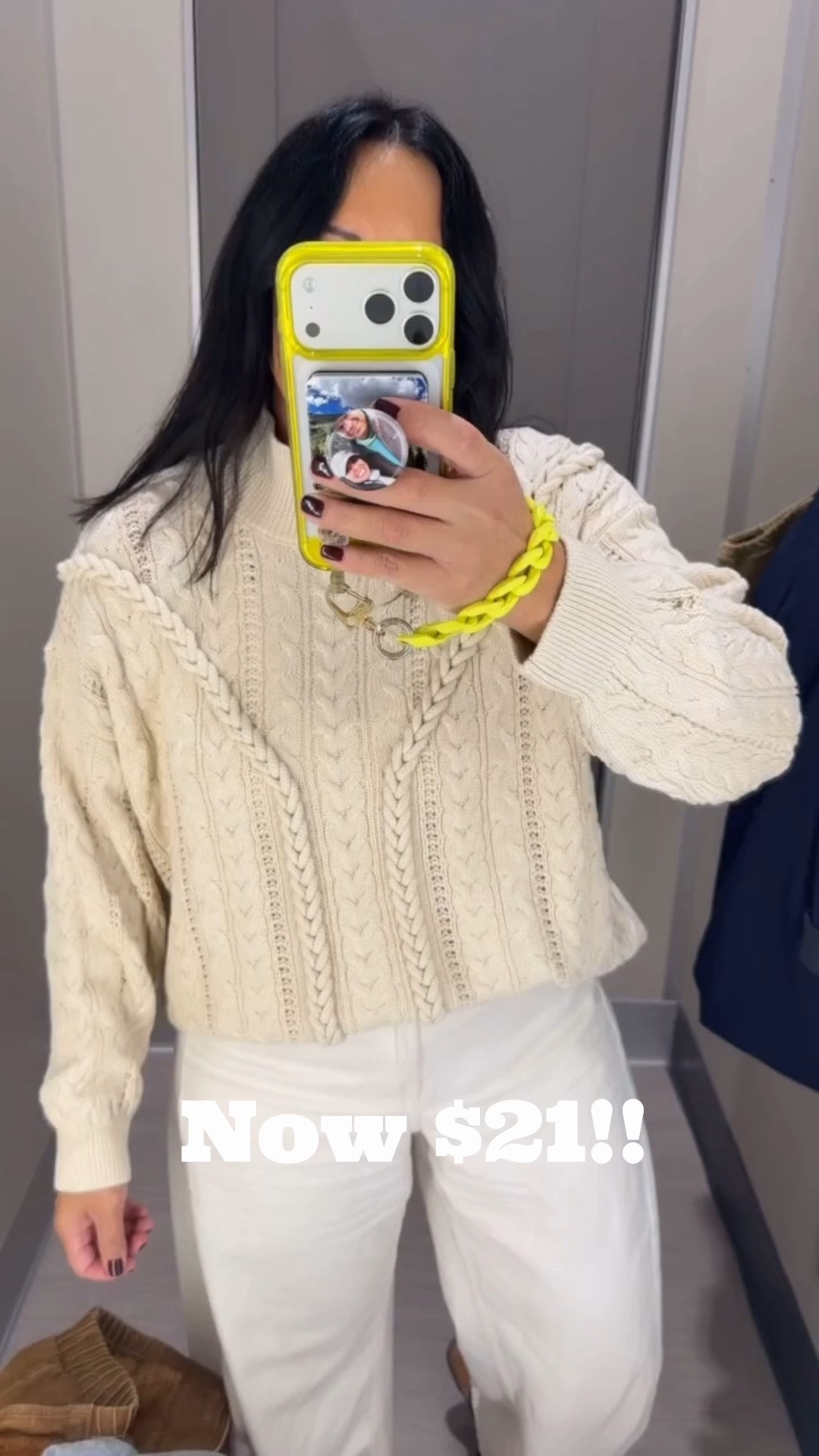 Love this sweater! Get your true size or size up for an oversized look, like I did.