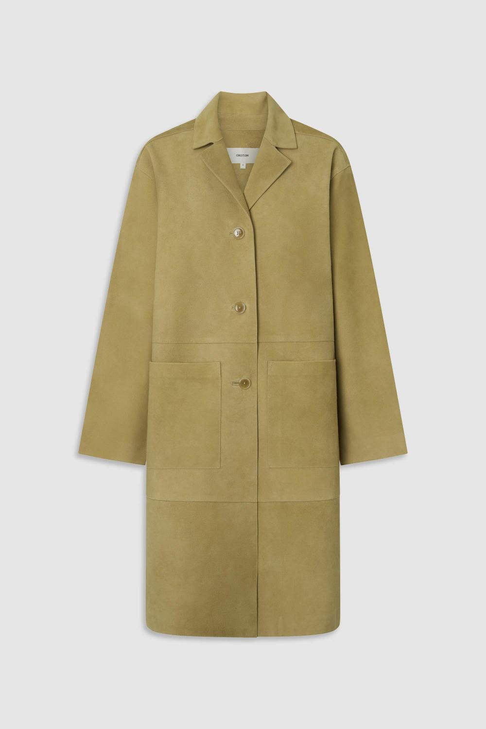 Suede Coat Sepia | Oroton