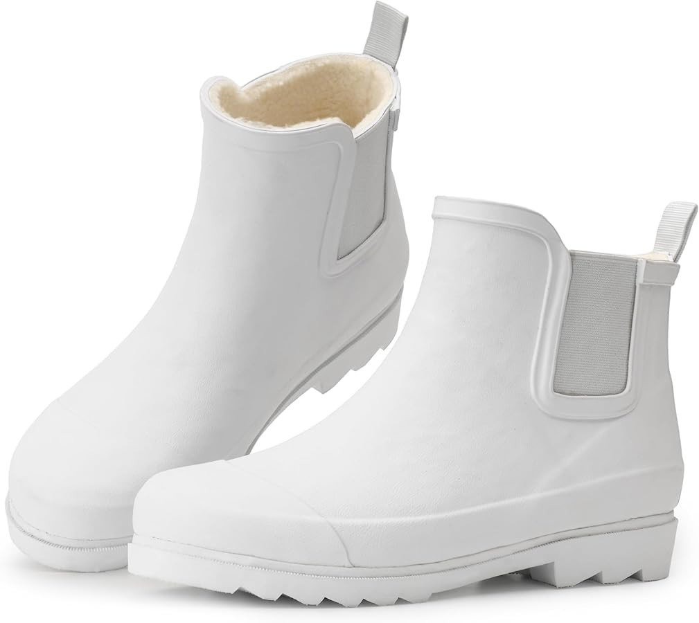 Furuian Women's Rain Boots with Plush Lining Chelsea Boots Women Snow Boots for Women Lightweight... | Amazon (US)