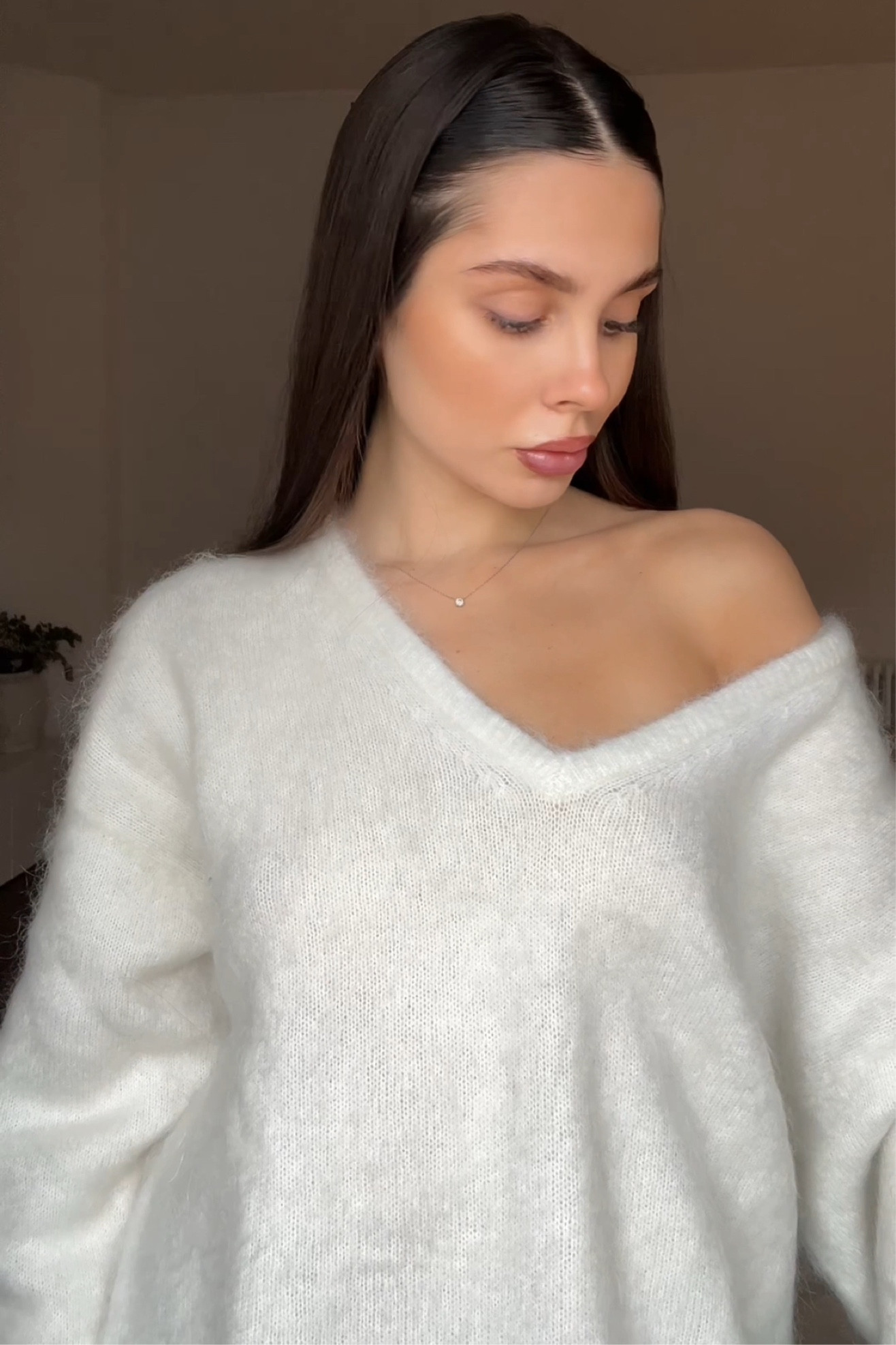 White Mohair Oversized Pullover 🤍