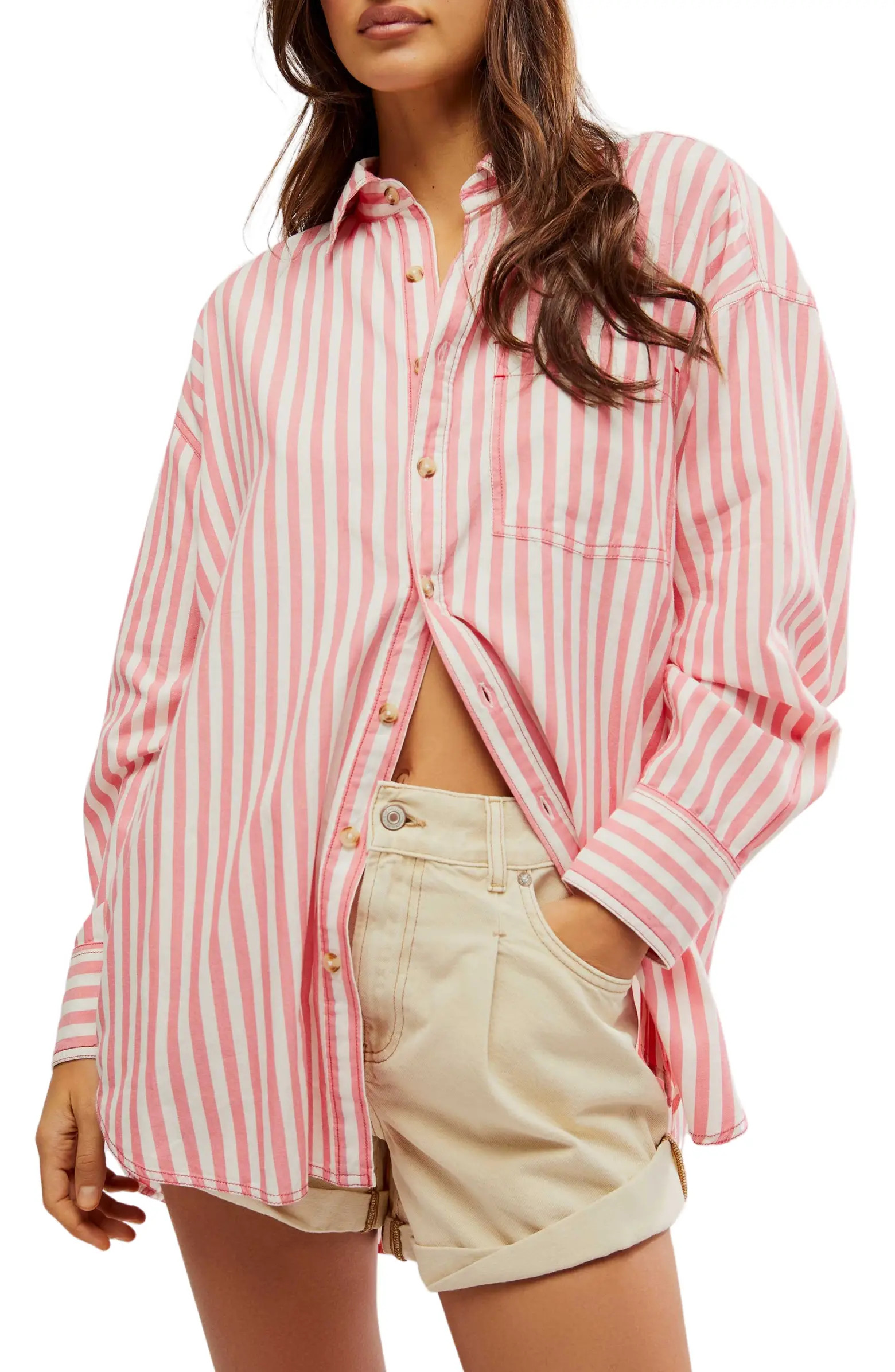 Freddie Stripe Oversize Button-Up Shirt | Nordstrom